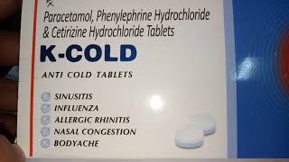 KCold Anti Cold Tablet Full Review [upl. by Nennarb651]