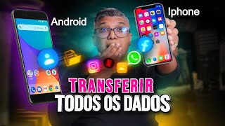 Como PASSAR DADOS do ANDROID para IPHONE  Passo a Passo [upl. by Ovid]