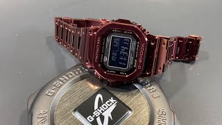 Brand New Casio GShock Square All Metal Burgundy GMWB5000RD4 [upl. by Ralston]