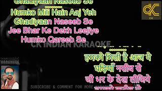 Lag Ja Gale Karaoke With Scrolling Lyrics in Hindi amp English [upl. by Penhall821]