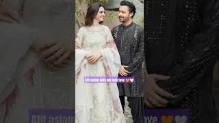 Atif Aslam with his lady love sara 🤍🧡singer 🎤song couple couplegoals atifaslam pakistan music [upl. by Ahseal]