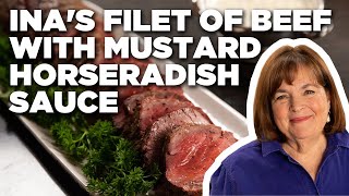 Ina Gartens Filet of Beef with Mustard Horseradish Sauce  Barefoot Contessa  Food Network [upl. by Basia]