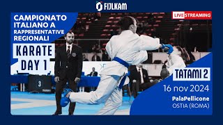 Karate  Campionato Italiano Rappresentative Regionali 2024  Day1 Tatami2 [upl. by Ijok603]