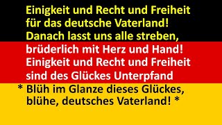 Die deutsche Nationalhymne mit Gesang und Text Chor [upl. by Rimidalv]