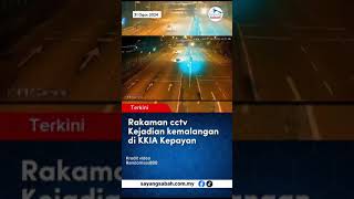 Rakaman CCTV kemalangan maut di KKIA Axia terbakar amp 2 maut [upl. by Fosdick663]