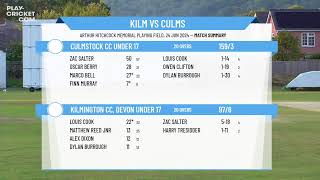 Kilmington CC Devon Under 17 v Culmstock CC Under 17 [upl. by Niltyak]