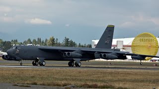 Airshow Arrivals B52 F35 EA18G CF18  Abbotsford Airshow 2023 [upl. by Hsetih728]