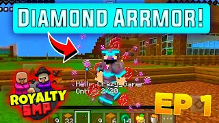 How I Get Diamond Arrmor At my Fist Day In ROYALTY SMP  1 [upl. by Brandes]