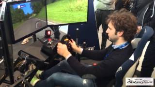 Umberto Scandola sul Simulatore MotionSys M3 al MotorCircus2015 [upl. by Adelaja609]