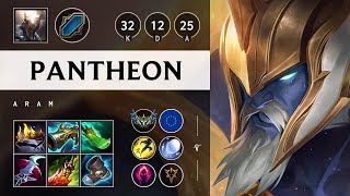 Pantheon ARAM Quadra Kill Godlike  EUW Challenger Patch 1421 [upl. by Ecyar19]