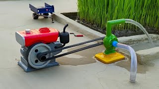 diy tractor mini well water pump diesel engine science project  KeepMini [upl. by Uv61]