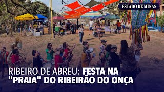 População faz festa na quotpraia do Ribeirão do Onçaquot [upl. by Zilvia]