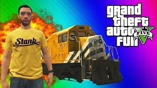 GTA 5 Stopping the Train How to Stop the Train Train Glitch Online Funny Moments amp Fails [upl. by Nilesoy]