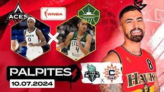 PALPITES PARA OS JOGOS NA WNBA DO DIA 10072024  BILHETE PRONTO ODD 5 [upl. by Ybrik194]