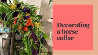 Decorating a horse collar with fresh flowers [upl. by Bedad]