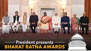 President Droupadi Murmu presents Bharat Ratna Awards at Rashtrapati Bhavan [upl. by Tatum728]