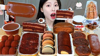 ASMR MUKBANG 편의점 초콜릿 디저트 초코 아이스크림 마카롱 케이크 먹방 amp 레시피 CHOCOLATE DESSERT ICE CREAM EATING [upl. by Arak]