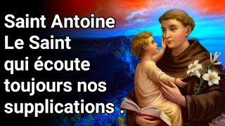 Saint Antoine Le Saint qui écoute toujours nos supplications 🙏🙏 🙏💖 [upl. by Esserac]