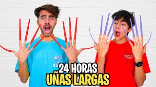 24 HORAS CON UÑAS EXTREMADAMENTE LARGAS [upl. by Shandra]