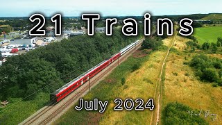 21 Trains July 2024 Denmark [upl. by Enialedam]