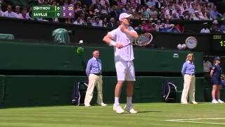 Grigor Dimitrovs perfect service game  Wimbledon 2014 [upl. by Sergias]