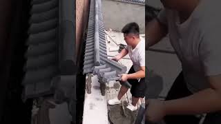 Building process of antique wall caps in the courtyard [upl. by Lakym]