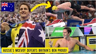 🇦🇺 Cameron McEvoys gold winning swim in Olympic men’s 50M freestyle GBs Benjamin Proud silver [upl. by Nolyar988]