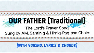 Our Father Traditional with voicing lyrics amp chords The Lords Prayer Song [upl. by Welcy]