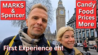 FIRST TIME IN A MARKS amp SPENCER IN LONDON UK Canadian Tourist Tour FindingFish london food [upl. by Edyaj]