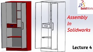 Assembly In Solidworks  Advance mate  Profile Centre  Width Mate  Limit Distance  Limit Angle [upl. by Nakeber]