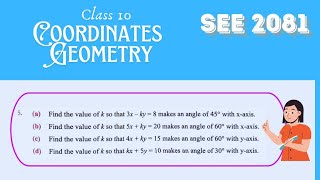 Coordinates Geometry Class 10optional mathsSEE 2081 part3 [upl. by Mani821]