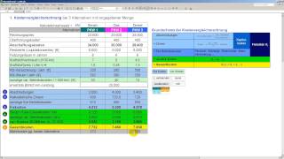 Kostenvergleichsrechnung  Beispiel mit 3 PKWs  kritische Mengen  statische Investitionsrechnung [upl. by Wenona]