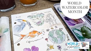 World Watercolor Month Illustrations  Tour [upl. by Zelig]