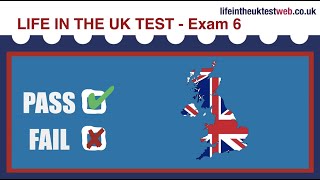 🇬🇧 Life in the UK Exam 6  British Citizenship practice tests 🇬🇧 [upl. by Casper]