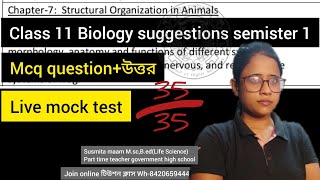 WBCHSE class11 Biology semister1 suggestions 2024 mock testclass11 Biology semister1 chapter 7 MCQ [upl. by Aitram947]