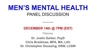 MENS MENTAL HEALTH PANEL 12142023 [upl. by Eciralc]