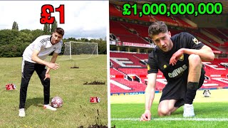 £1 vs £1000000 vs £1 Billion FOOTBALL PITCH  Whats the difference [upl. by Rrats667]