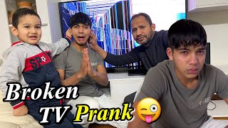 Broken TV Prank On Papa 🤣Prank Gone Wrong 😭 [upl. by Ojeibbob]