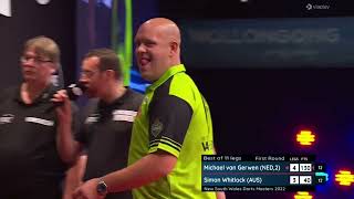 Michael van Gerwen vs Simon Whitlock  Round 1  New South Wales Darts Masters 2022 [upl. by Clem]