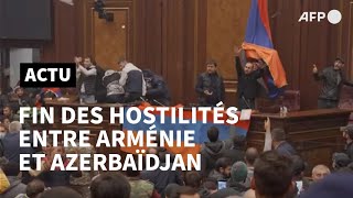 Nagorny Karabakh un accord de fin des hostilités entre Arménie et Azerbaïdjan  AFP [upl. by Rector]