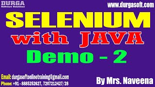 SELENIUM with JAVA tutorials  Demo  2  by Mrs Naveena On 24102024 9PM IST [upl. by Lebbie993]