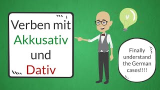 Deutsch lernen  Learn German A2  Verben im Akkusativ und Dativ  The German cases in under 8 min [upl. by Zimmermann]