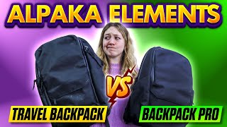 ULTIMATE Alpaka Elements Travel Backpack VS Elements Pro Backpack Review 2 weeks of use [upl. by Merras]