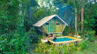 COMPLETE Build The Most Beautiful Jungle Bamboo Villa with Swimming Pool Bamboo by Ancient Skills [upl. by Diamante366]