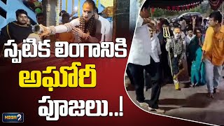 Lady Aghori special pooja in spatika lingam  స్పటిక లింగానికి అఘోరీ పూజలు  Mega9tv [upl. by Naffets538]