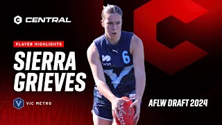 2024 AFLW Draft  Sierra Grieves Player Highlights [upl. by Uot]