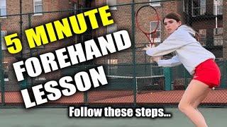 Intermediate Tennis Lesson  How to Hit the Perfect Forehand in 3 Steps [upl. by Bowlds]