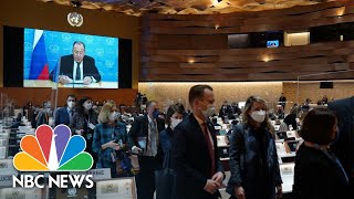 Watch UN Envoys Stage Walkout As Russias Lavrov Begins Address [upl. by Mathilde]