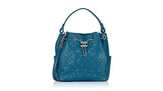 Chanel Caviar Quilted Medium CC Chain Bucket Drawstring Bag Turquoise [upl. by Odine700]