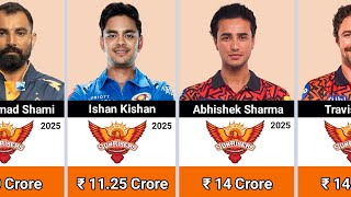 IPL 2025 Sunrisers Hyderabad Players With Their Salaries  IPL 2025 Auction  SRH Full Squad [upl. by Anawyt]